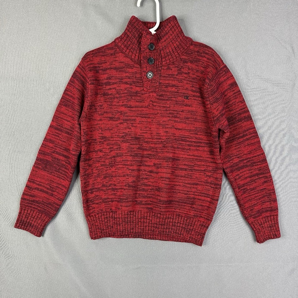 Calvin Klein Shirt Boys Size 6 Red Cotton Knit Pullover Sweatshirt